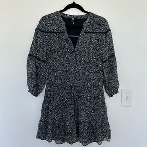 PAIGE Long Sleeve Printed Silk Dress - Size XS